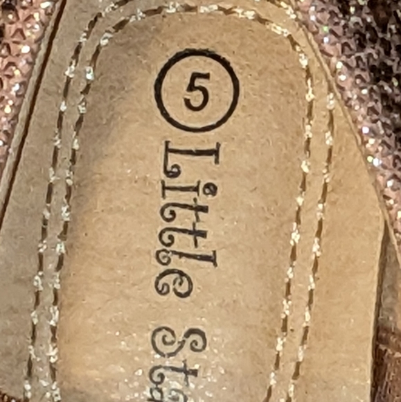 Little Star Toddlers Sparkly Gold Rhinestone Mary Jane Flats- 5 - Picture 7 of 7